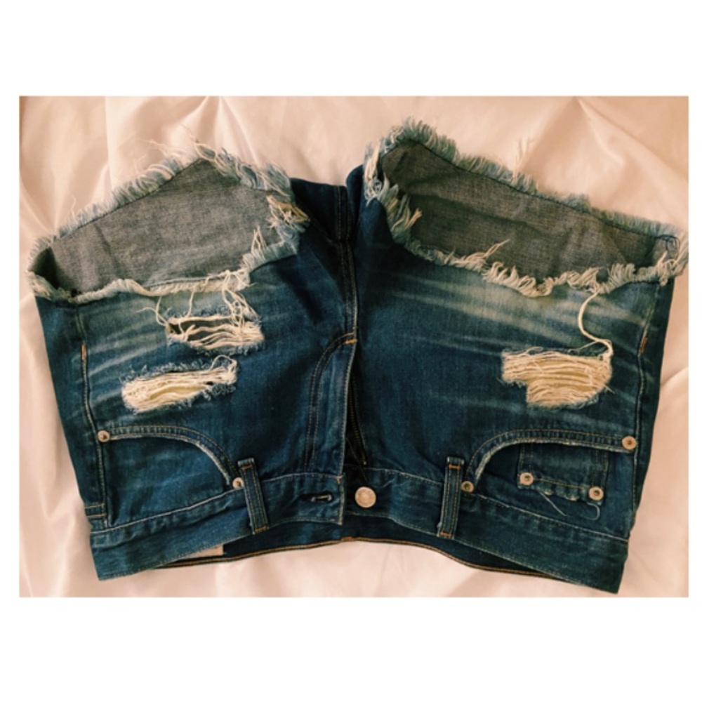 RAG & BONE RIPPED JEAN SHORTS